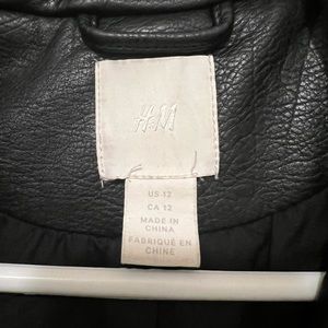 H&am oversized leather jacket